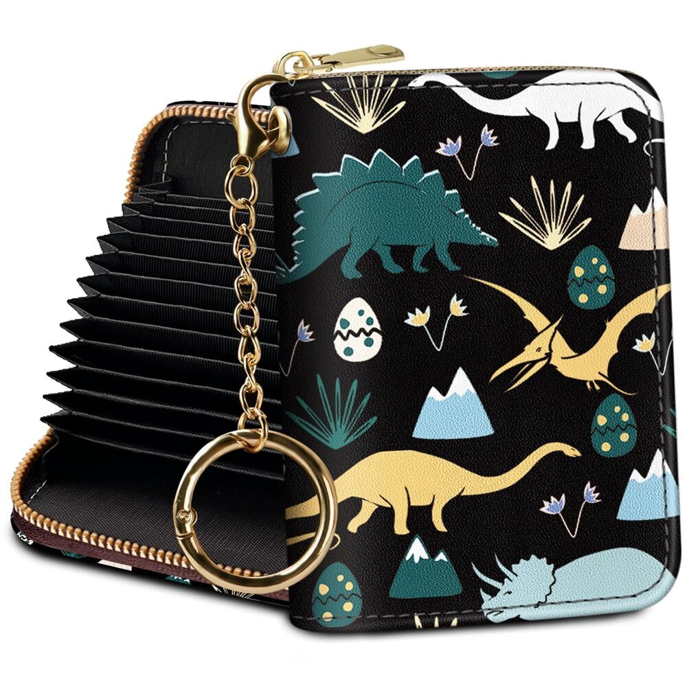 1575 Credit Card Holder RFID Wallet, Cute Dinosaur Card Holder Wallet